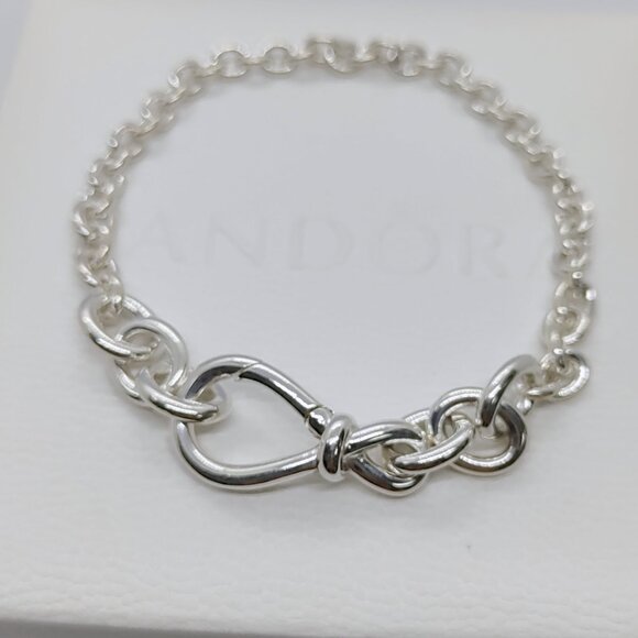 Pandora Chunky Infinity Knot Chain Bracelet S925 Sterling Silver with box - Picture 5 of 5